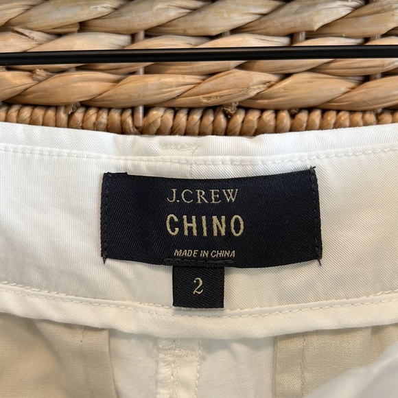 J. Crew Mid-Rise White Stretch Cotton Chino Pocket Shorts, 2 - Picture 6 of 7